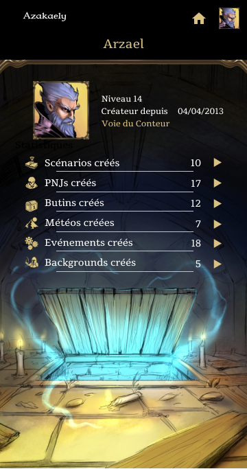 Maquette écran statistiques